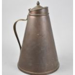 An Edwardian Copper Insulated Jug with Inner Enamel Lining, the Body Inscribed "From a Timid Lady,