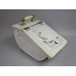 A French White Enamelled Coal Scuttle with Floral Decoration, 49cm Long