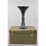 A Mid 20th Century Cased Patinated Metal Model of an Archaic Vase, 27cm high