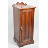 An Edwardian Mahogany Bedside Cupboard with Galleried Top, 34cm wide and 83cm high