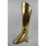 A Mid 20th Century Novelty Brass Fire Iron Stand in the form of a Military Riding Boot, Spur