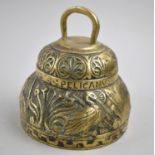 A Mid 20th Century Brass Sanctuary Bell, Inscribed Aquila Agnus Pelicans Leo, 12.5cm Diameter and