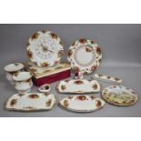 A Collection of Royal Albert Old Country Roses Items to Comprise Wall Clock, Cache Pots,