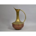 A Large Mid 20th Century Copper and Brass Ewer, 49cm high