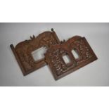 Two Hand Carved Oak Photo Frames, One Unfinished, But both Decorated with Oak Leaves, Acorns and