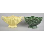 A Sylvac Green Glazed Vase and a Two Handled Yellow Glazed Example