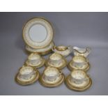 An Aynsley Gold Dowery Service to Comprise Six Large Plates, Six Side Plates, Six Saucers, Six Cups,