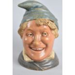 A Cold Painted Continental Tobacco Pot in the form of a Laughing Gent, 15cm high, Impressed Mark