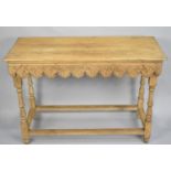 A Carved Pine Gothic Style Side Table of Rectangular Form, 107cm wide