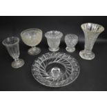 A Collection of Various Glassware to Comprise Pedestal Bowl, Vases, Large Tazza etc (Varying