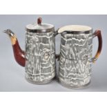 A "Silver Shield" Coffee Pot and Matching Jug by Arthur Woods, 20cm high