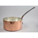 A Late 19th Century Large Copper Saucepan with Iron Handle, 28cm Diameter and 12cm high