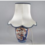 A Table Lamp Formed From and Oriental Imari Vase, Not Drilled, Complete with Shade, Overall Height