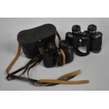 A Pair of Russian Leather Cased Binoculars together with a Pair of Miranda 8x40 Wide Angle
