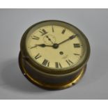 A Vintage Brass Cased Circular Bulkhead Clock by Smiths, Empire, 19cms Diameter