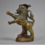 A Novelty Brass Door Knocker, Lion Rampant, 10cms High