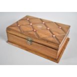 A Continental Olive Wood Playing Card Box with Carved Hinged Lid to Two Division Interior, 17cms