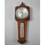 An Art Deco Wall hanging Aneroid Barometer by GW Harvey, Wellington, 37cms High