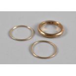 A Collection of Three 9ct Gold Wedding Bands, 4.0 Grams
