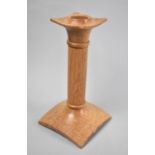 A Hand Carved Wooden Candlestick, Signed Barry Robins, Dated Jan 2009, 20cms High