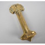 A Novelty Brass Vintage Door Knocker in the Form of Lord Hill Column, Shrewsbury, 10cms High