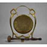 An Arts and Crafts Table Gong, Registered Number 352597 with Unrelated Hammer, 30cms High
