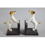 A Pair of Modern Cast Metal Bookends in the Form of Terriers, 15cms High