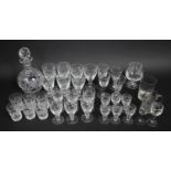 A Collection of Various Cut Glass to include Decanter, Small Wines, Sherries, Brandy Balloons Etc