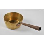 A Vintage Brass Saucepan with Pouring Lip and Iron Handle, 15cms Diameter