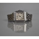 A Cartier Panthère 1300 Wristwatch in Stainless Steel, Ivory Dial with Date View and Roman Numerals,