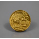 A 15ct Gold Medallion For 'Champion Butter Maker 1921' Awarded To Miss M A Kent, by the