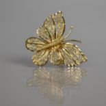 A Continental 9ct Gold Filigree Brooch in the Form of a Butterfly, 2.7gms, 3.3cms Wide