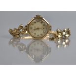 A 9ct Gold Cased Ladies Vintage Rotary Wrist Watch on Gold Bracelet (Bracelet AF) Champagne Dial