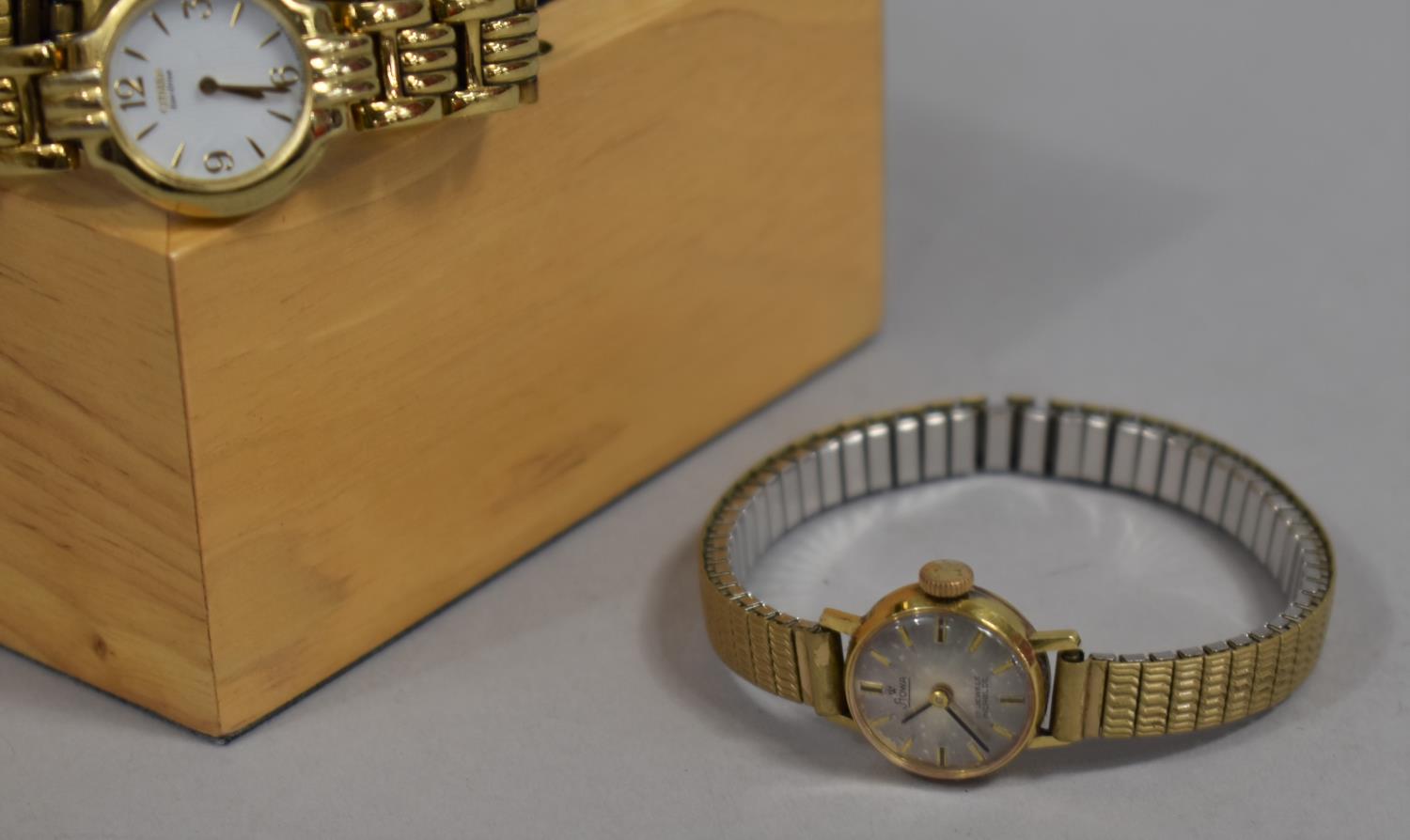 A Citizen Eco Drive Ladies Dress Watch Together with a 14K Gold Stowa Dress Watch with Incabloc - Image 2 of 2