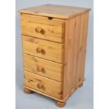 A Modern Pine Four Drawer Bedside Chest, 44cm wide