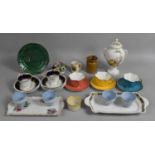 A Collection of Various Ceramics to comprise Set of Three Shelley Harlequin Cups and Saucers, 19th