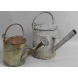 Two Galvanized Iron Watering Cans