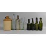 A Collection of Various Glass Brewers Bottles, Milk Bottles and a Stoneware Brewers Jar for Hopkins,