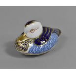 A Gold Button Crown Derby Paperweight, Duck