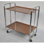 A Mid 20th Century Folding Chromed Framed Two Tier Trolley, 65cm wide