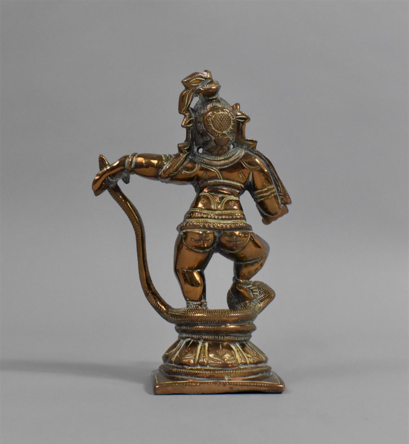 A Heavy Indian Bronze Study of Shiva with Cobra, 15cms High - Image 2 of 3