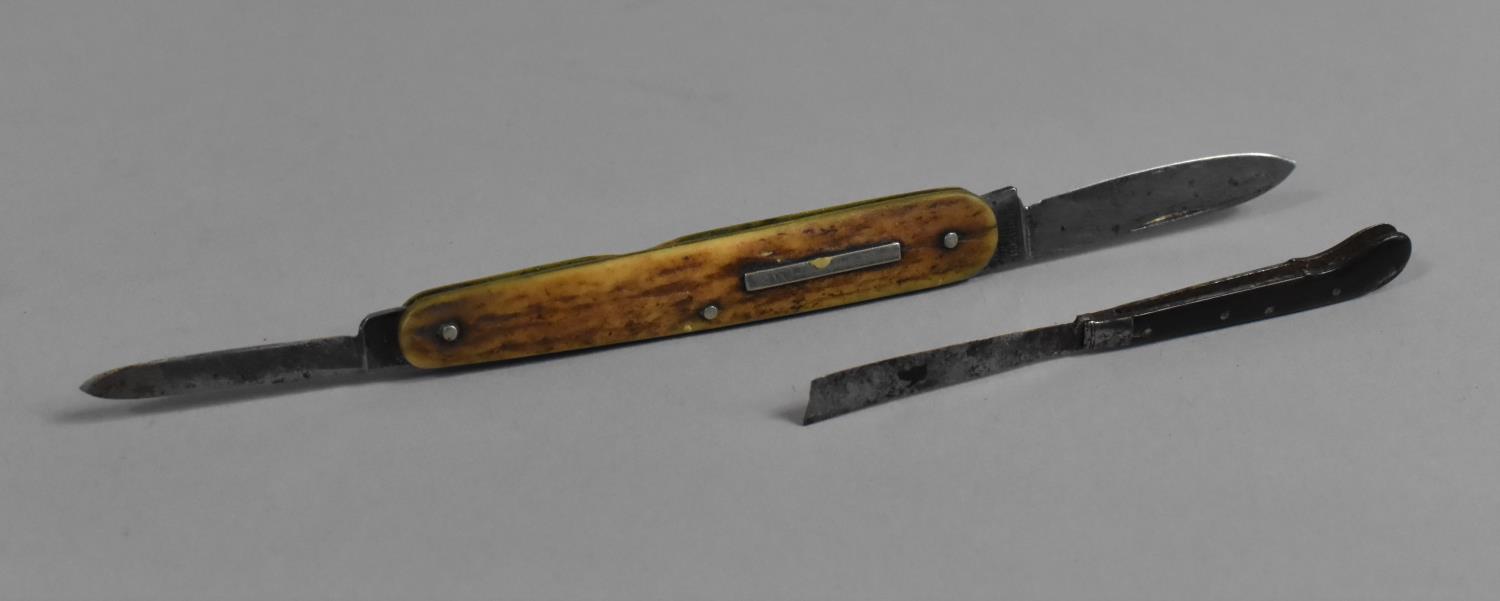 Two Vintage Pen Knives, One by Harrisons Brothers and Howson, Other Small Fruit Knife with Pistol - Image 2 of 2