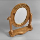 A Modern Pine Oval Swing Mirror, 49cm high