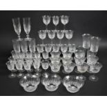 A Collection of Various Cut Glass to comprise Webb Champagne Flutes Etc (Condition Issues)