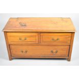 An Edwardian Satin Walnut Chest of Two Short Short and One Long Drawers, 98cms Wide
