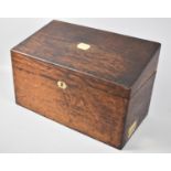 A Late Victorian Oak Fitted Stationery Box with Hinged Lid to Fitted Interior, Side Pen Drawer