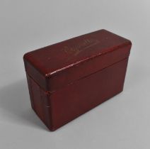 An Edwardian Leather Cased Four Section Cigarette Box, 14cms Wide