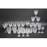 A Collection of Various Cut Glass to comprise Set of Four Nice Quality Cut Glass Wines, Shorted