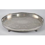 A Mid 20th Century Silver Plated Gallery Tray, 46cm wide