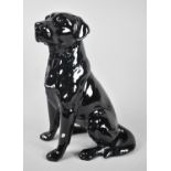 A Beswick Fireside Seated Labrador in Black Glaze, Model No. 2314